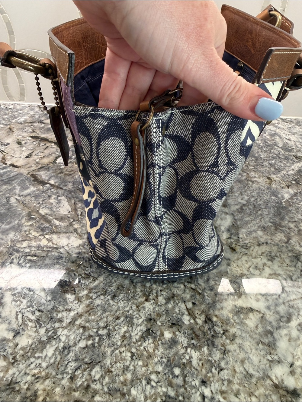 Vintage Coach Denim Patchwork Signature Y2K - Picture 14 of 16